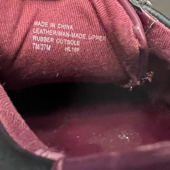 - Black leather and burgundy fur embellished sneakers - Picture 10 of 14